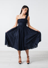 One Shoulder Dress in Navy