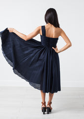 One Shoulder Dress in Navy