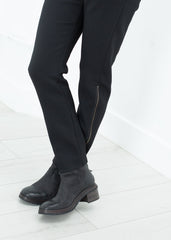 Side Zip Slim Pant in Black