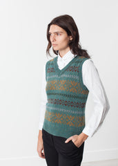 Fair Isle Vest in Army