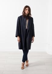 Woven Pleat Back Coat